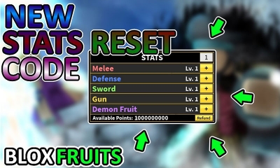 Code Blox Fruit reset chỉ số mới nhất và cách nhập chi tiết